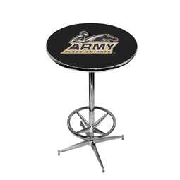Army Black Knights Pub Table w/Chrome Foot Ring Base