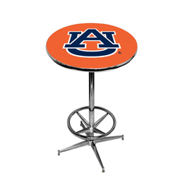 Auburn Tigaers Pub Table w/Chrome Foot Ring Base, Style 1