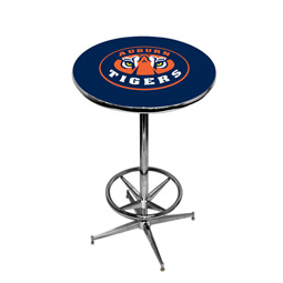 Auburn Tigers Pub Table w/Chrome Foot Ring Base, Style 2