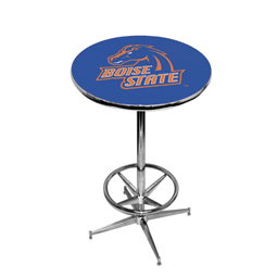 Boise State Broncos Pub Table w/Chrome Foot Ring Base, Style 1