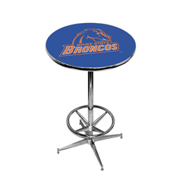 Boise State Broncos Pub Table w/Chrome Foot Ring Base, Style 2