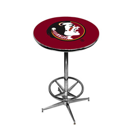 Florida State Seminoles Pub Table w/Chrome Foot Ring Base, Style 1