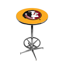 Florida State Seminoles Pub Table w/Chrome Foot Ring Base, Style 2