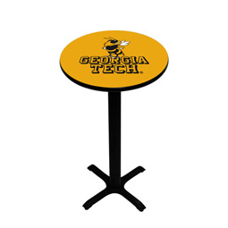 Georgia Tech Yellow Jackets Pedestal Pub Table, Style 2