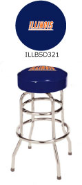 Illinois Fighting Illini Double Rung Bar Stool