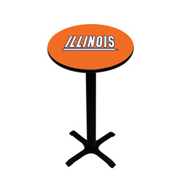 Illinois Fighting Illini Pedestal Pub Table, Style 2