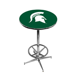 Michigan State Spartans Pub Table w/Chrome Foot Ring Base, Style 2