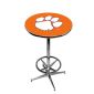 Clemson Tigers Pub Table w/Chrome Foot Ring Base, Style 2