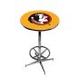 Florida State Seminoles Pub Table w/Chrome Foot Ring Base, Style 2