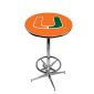 Miami Hurricanes Pub Table w/Chrome Foot Ring Base, Style 2