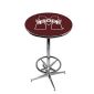 Mississippi State Bulldogs Pub Table w/Chrome Foot Ring Base
