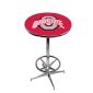 Ohio State Buckeyes Pub Table w/Chrome Foot Ring Base, Style 1