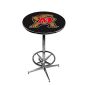 Maryland Terrapins Pub Table w/Chrome Foot Ring Base, Style 2