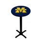 Michigan Wolverines Pedestal Pub Table, Style 2
