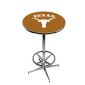 Texas Longhorns Pub Table w/Chrome Foot Ring Base, Style 2