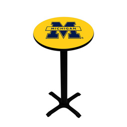 Michigan Wolverines Pedestal Pub Table, Style 1