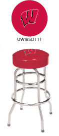Wisconsin Badgers Double Rung Bar Stool