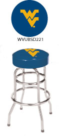West Virginia Mountaineers Double Rung Bar Stool